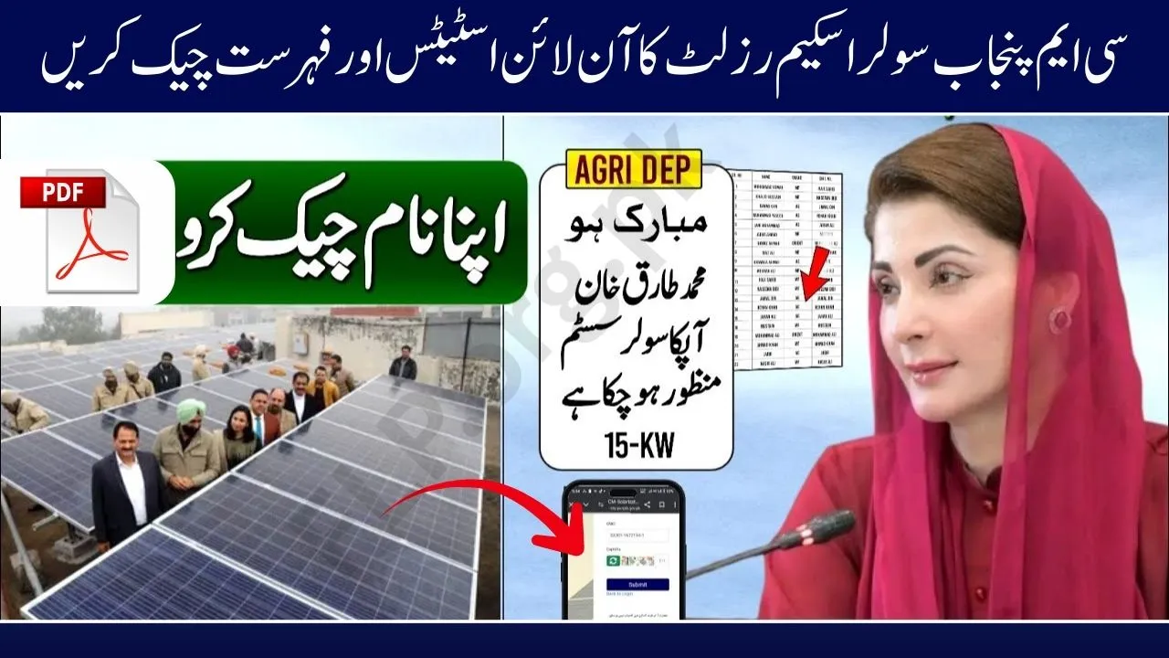 CM Punjab Solar Scheme Result 2025 – Check Online Status & Beneficiary PDF List